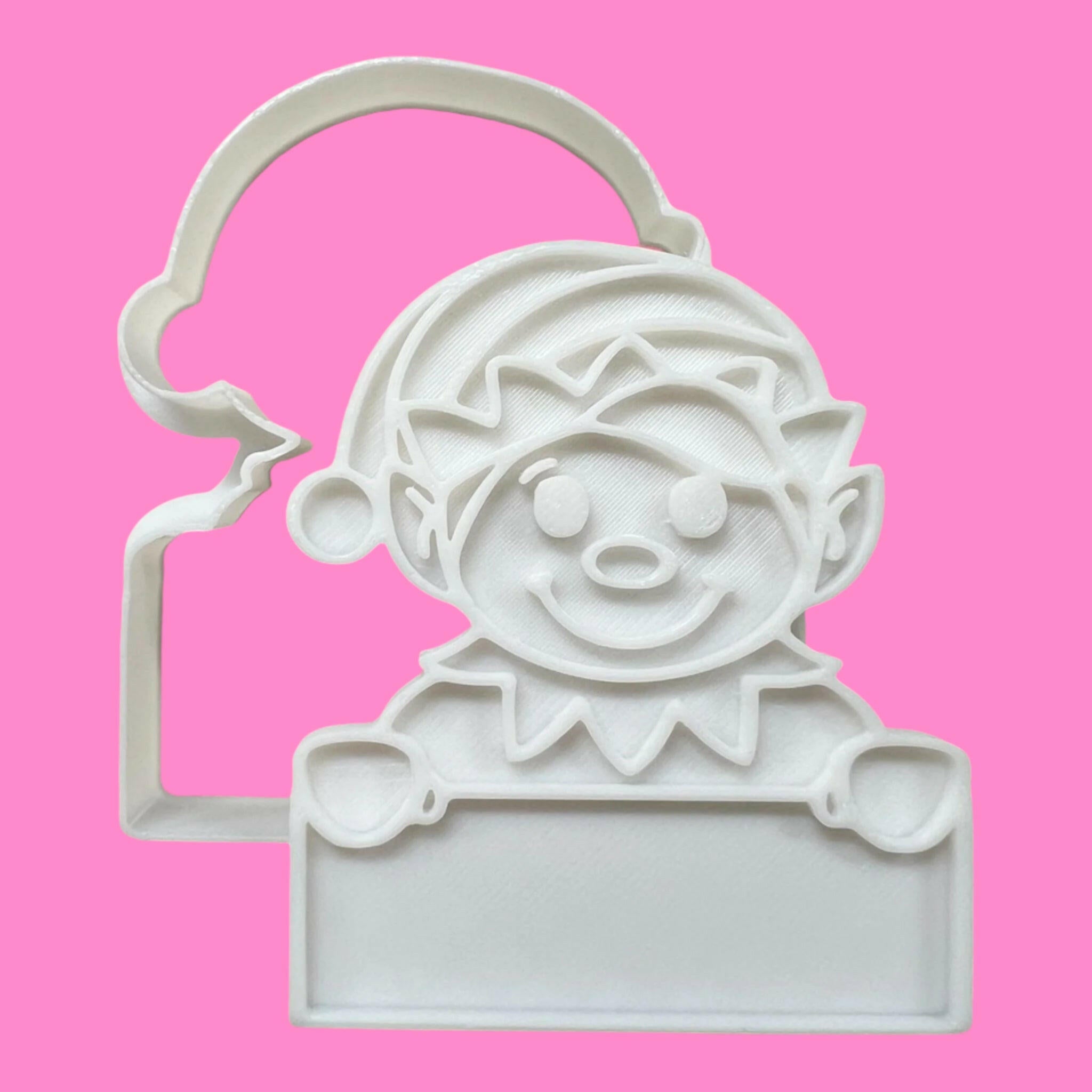 Christmas Elf with name sign Cutter and  Embosser Set.