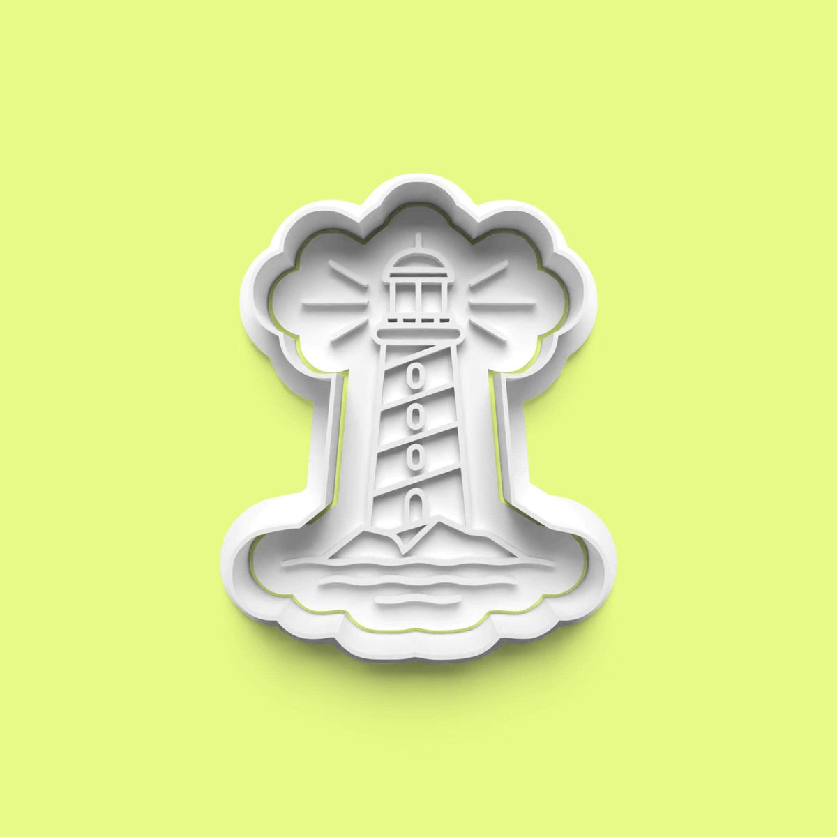 Lighthouse Sea Scene Cookie Cutter and Embosser Stamp Set. Handmade gift item..