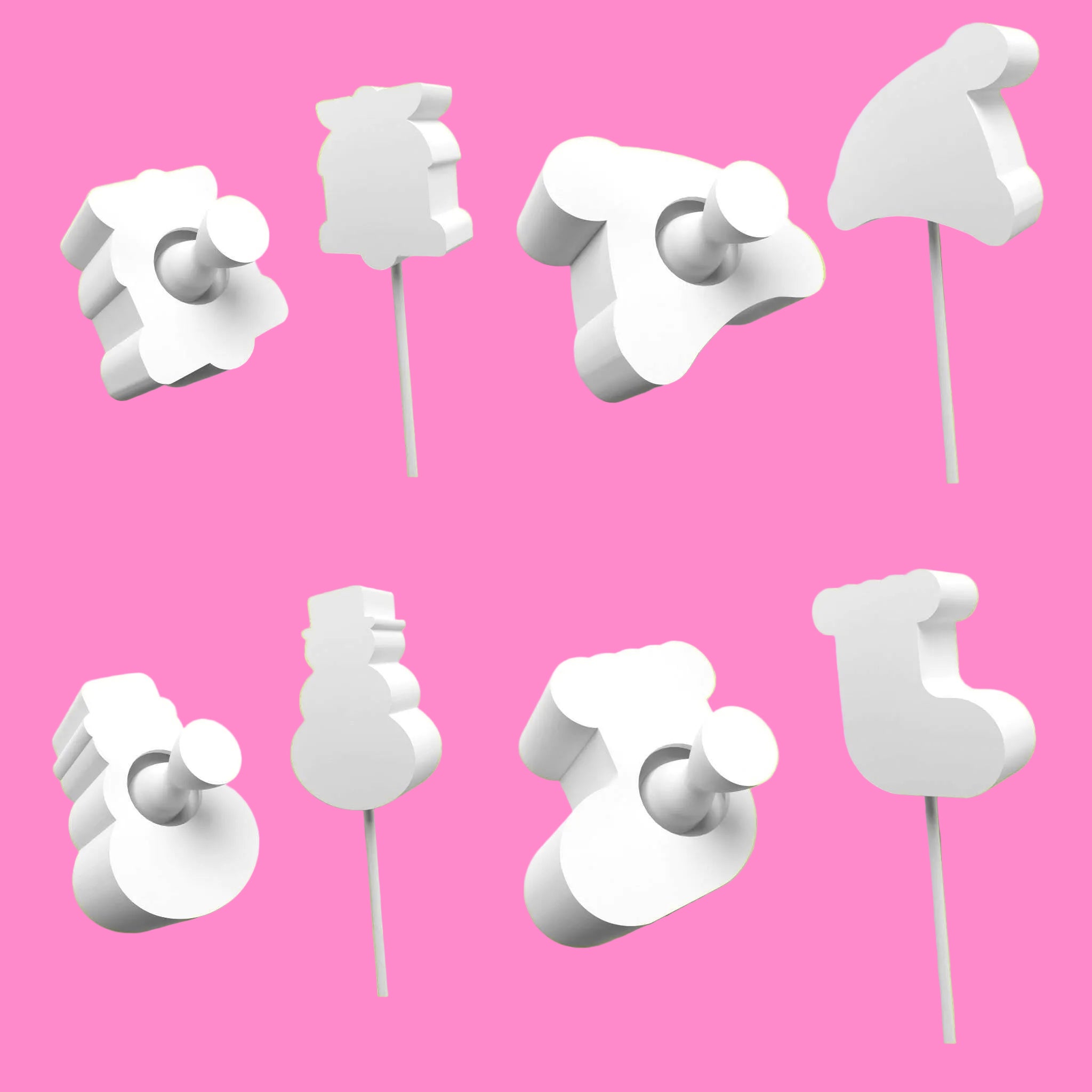 Christmas Professional Cake Pop Mold Set 2 Eco-Friendly PLA Plastic Molds.