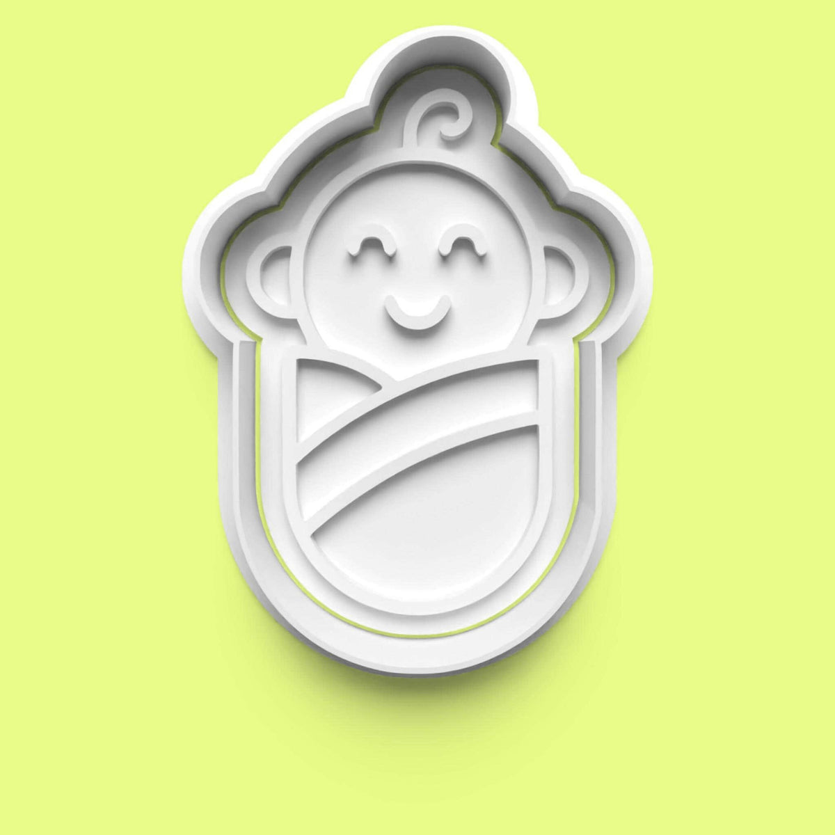 Newborn-Themed Embosser and Cookie Cutter Set – 4-Piece Baby Shower Baking Tools.