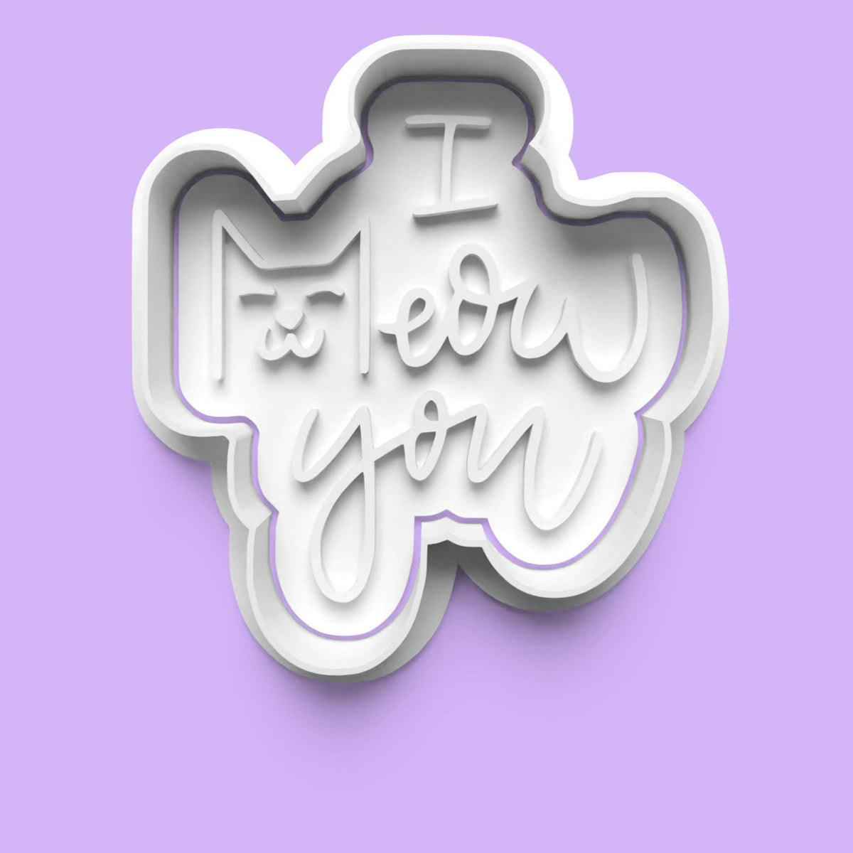 Cat Love Cookie Cutter and Embosser Stamp Set.