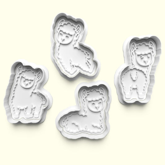 Llama Cookie Cutter and Embosser Stamp Set