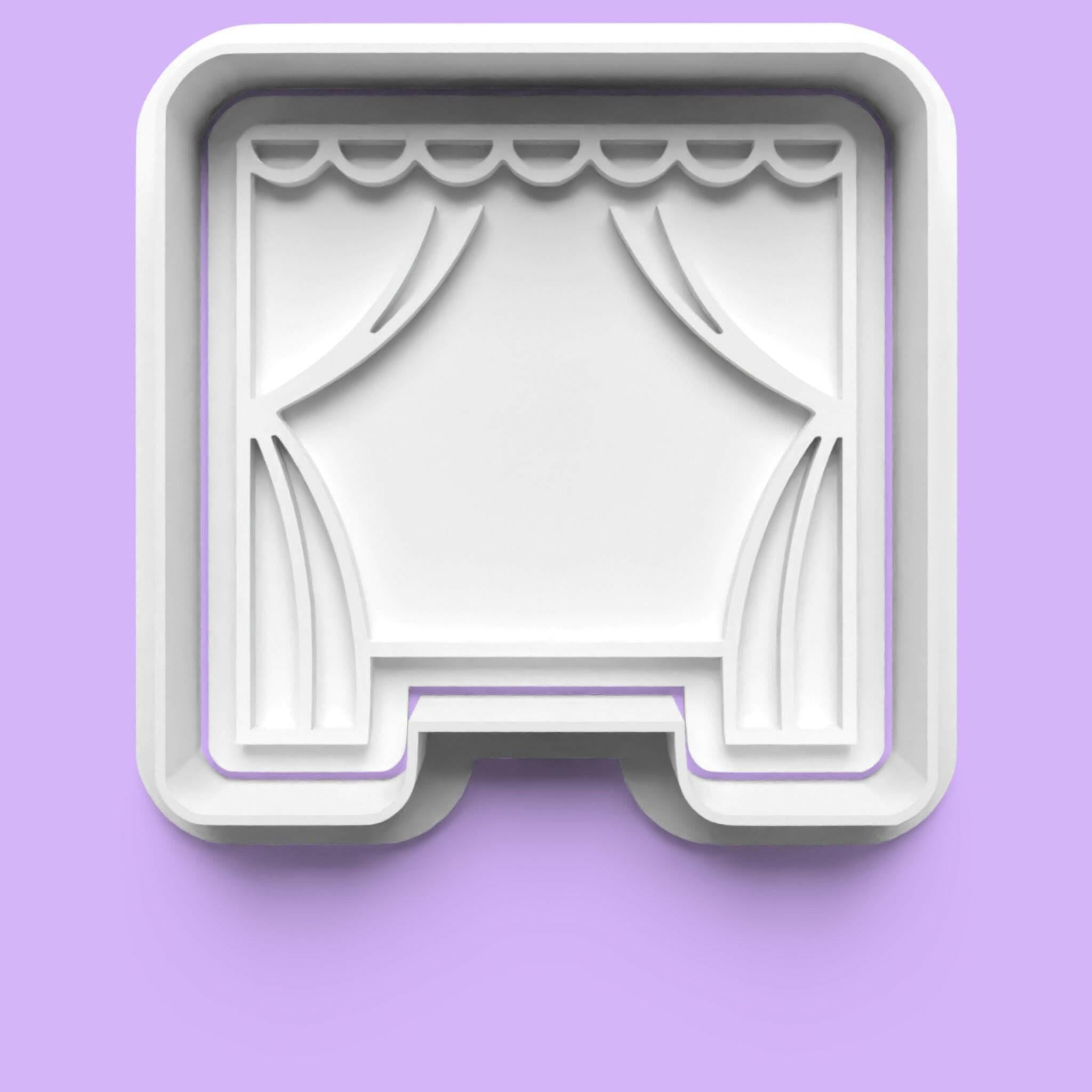 Theatre Scene Cookie Cutter and Embosser Stamp Set.
