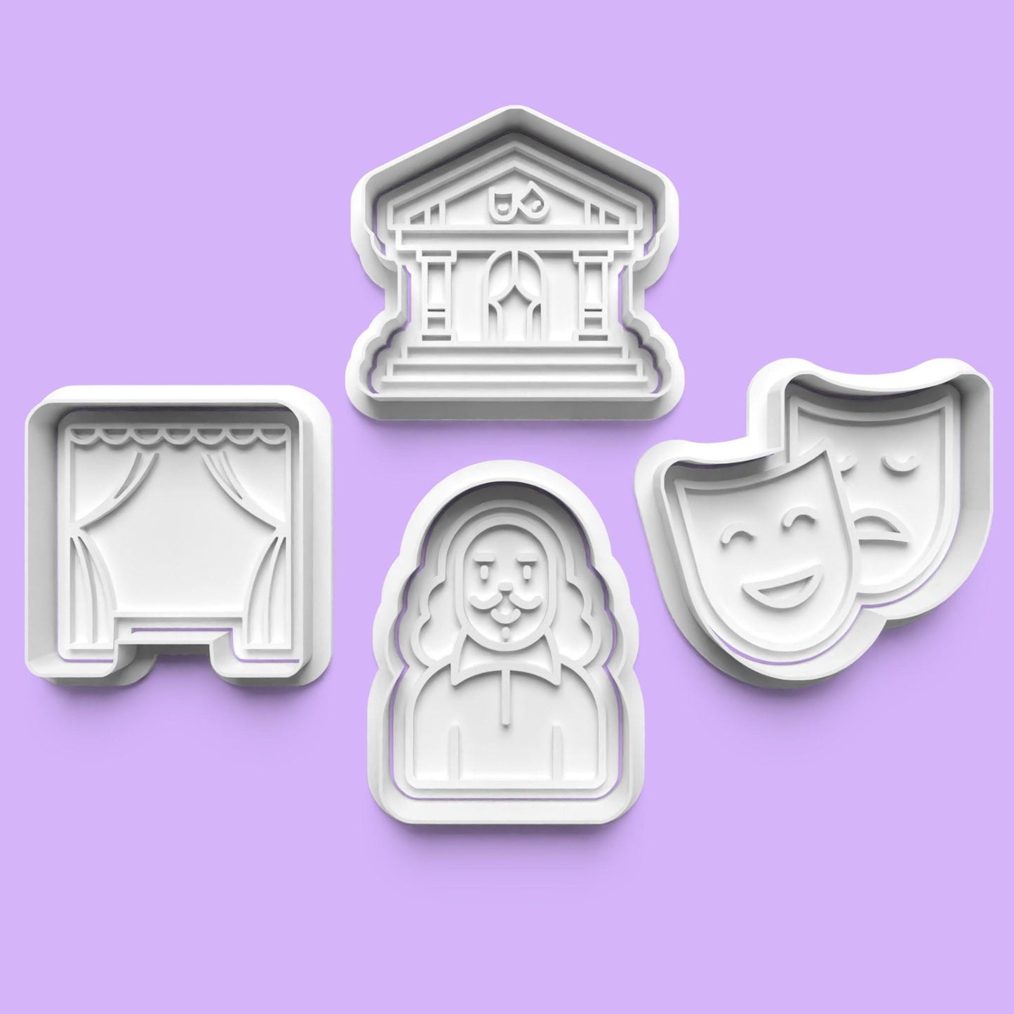 Theatre Scene Cookie Cutter and Embosser Stamp Set