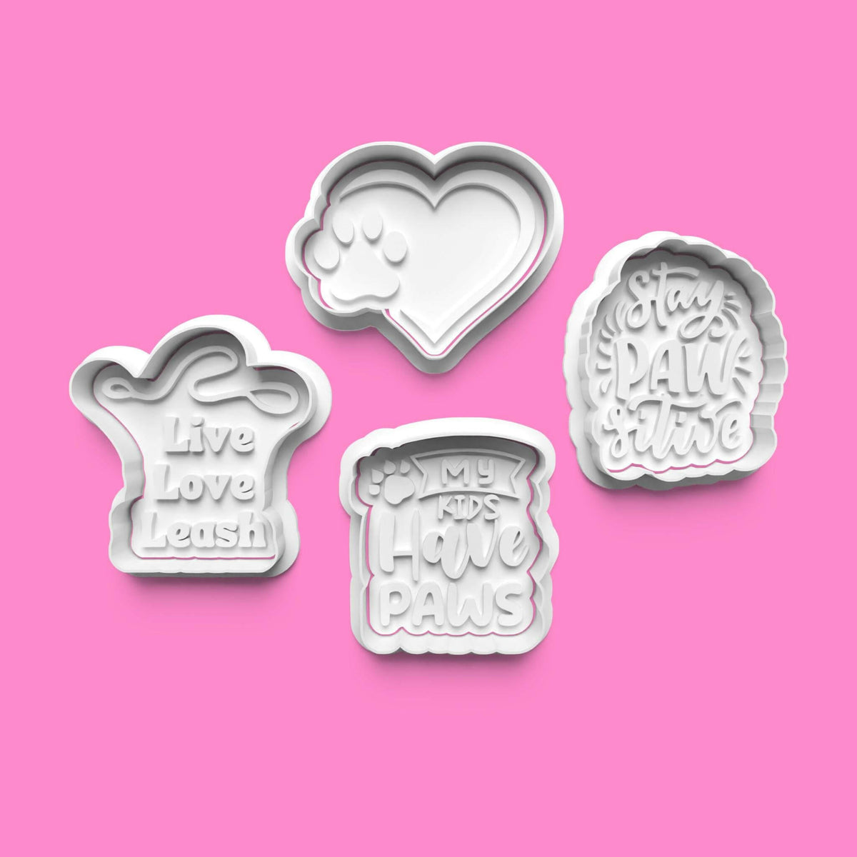 Dog Love Cookie Cutter and Embosser Stamp Set.