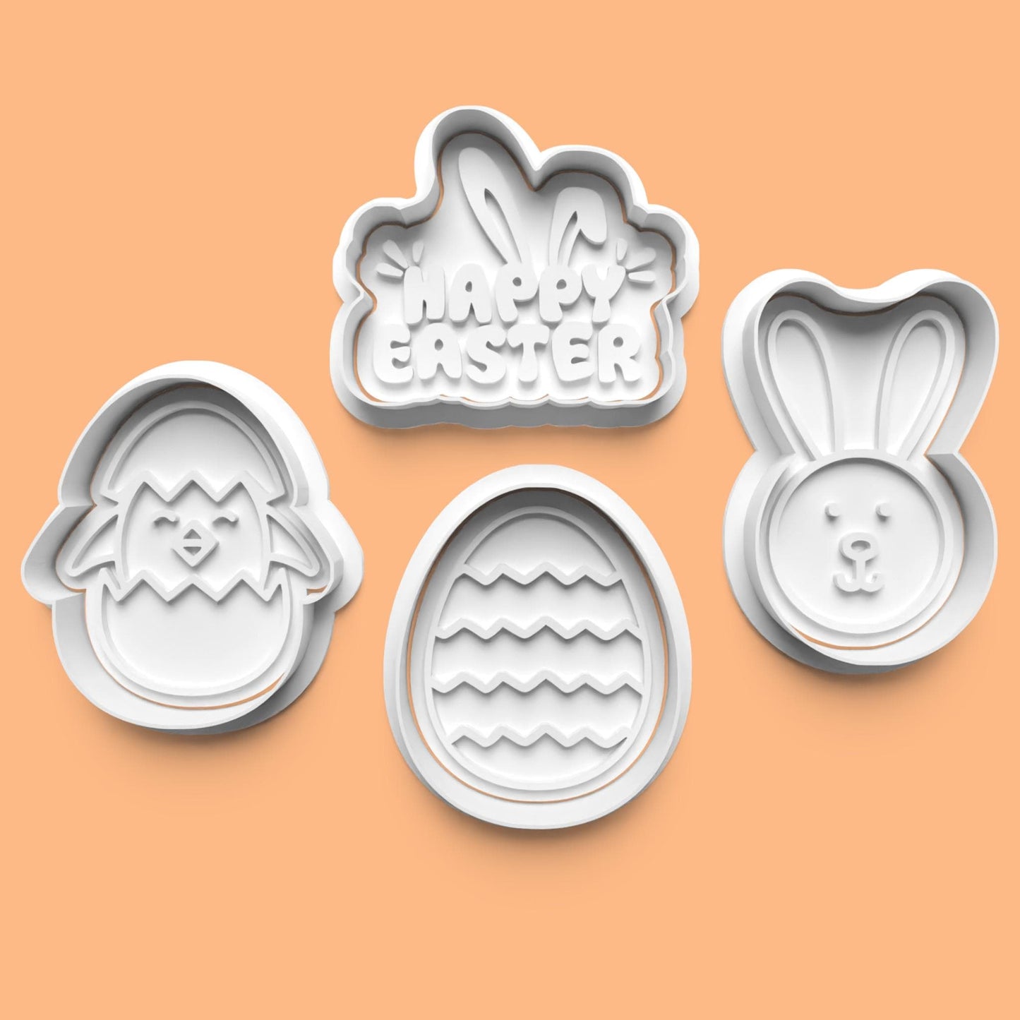 Easter Set 1 Cookie Cutter and Embosser Stamp Set