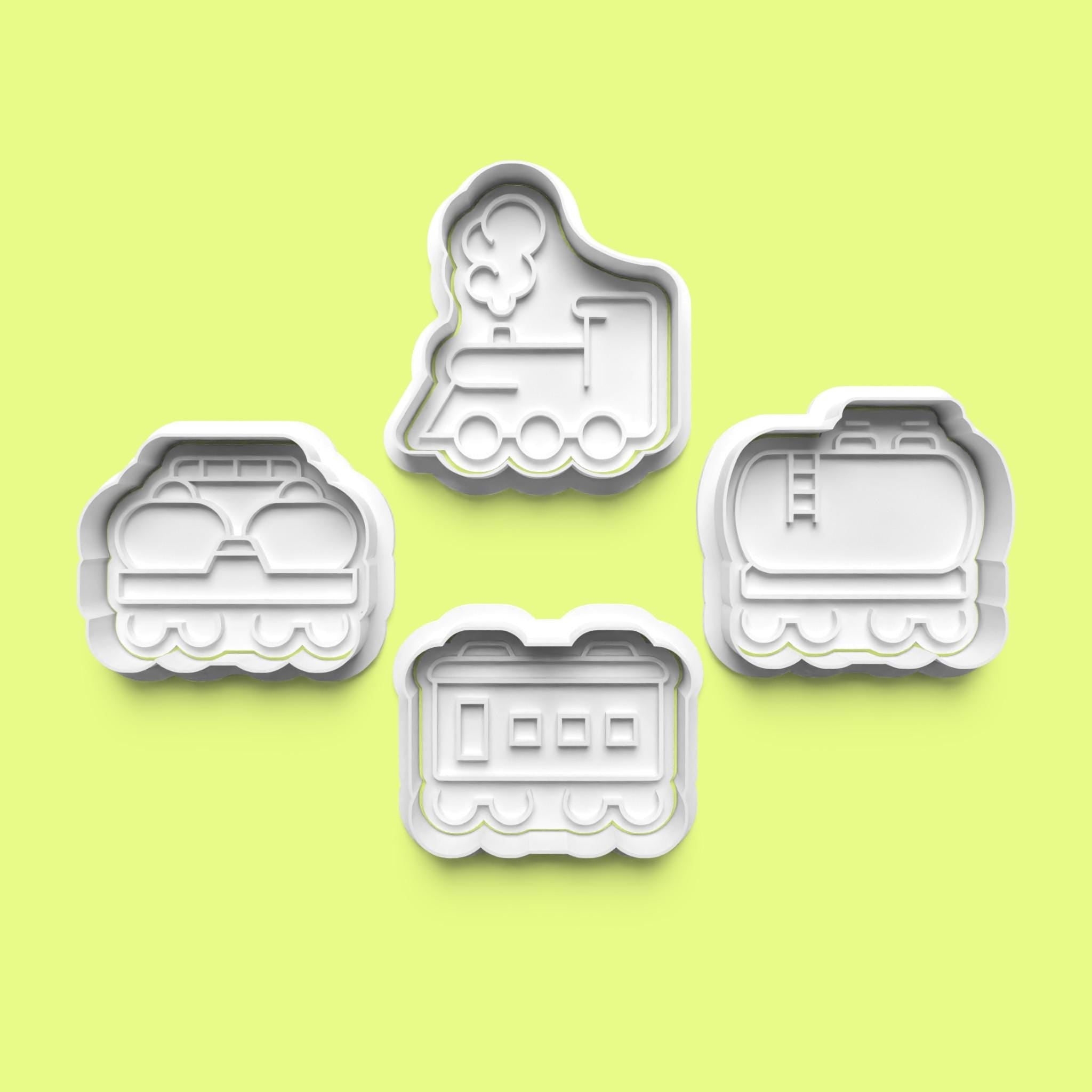 Steam Train & Carriage Cookie Cutter Set | 3D Printed Train Cookie Cutters | Fo