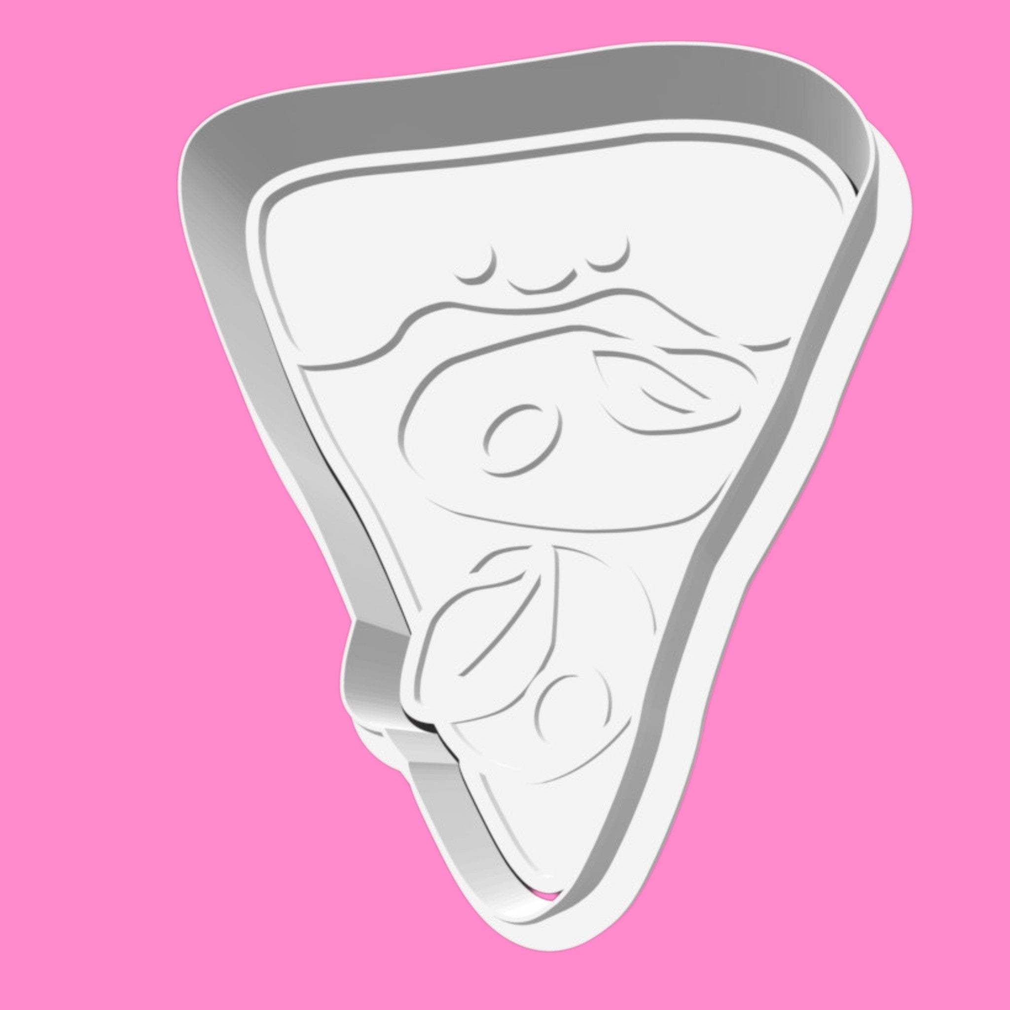 Jellycat-Inspired Pizza Slice Cookie Cutter & Stamp | Cute Kawaii Pepperoni Pizza Design |
