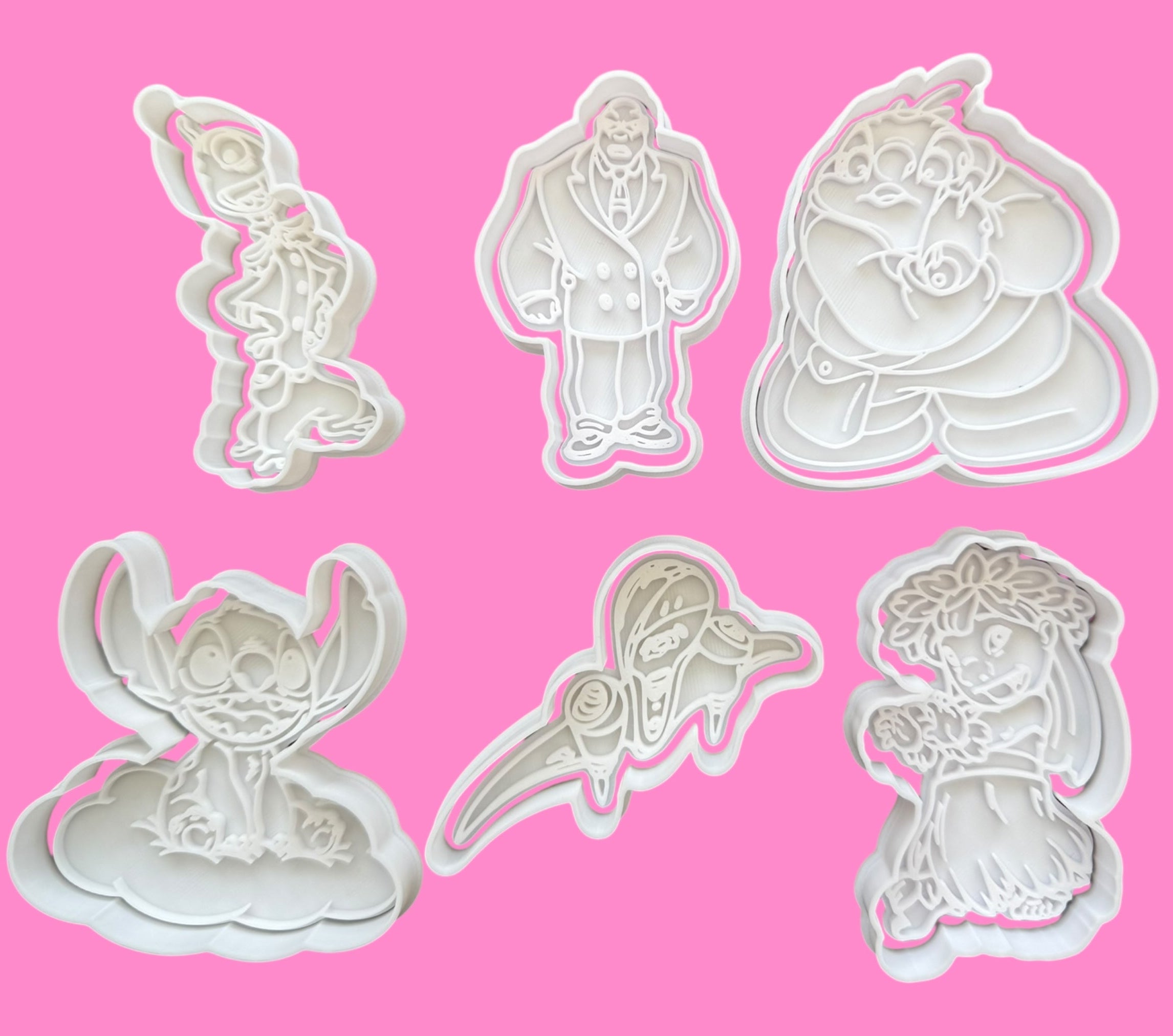 Lilo & Stitch Cookie Cutter & Embosser Stamp Set – Set of 6 Ohana-Inspired Designs Set-3