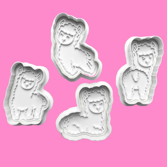 Llama Cookie Cutter and Embosser Stamp Set.