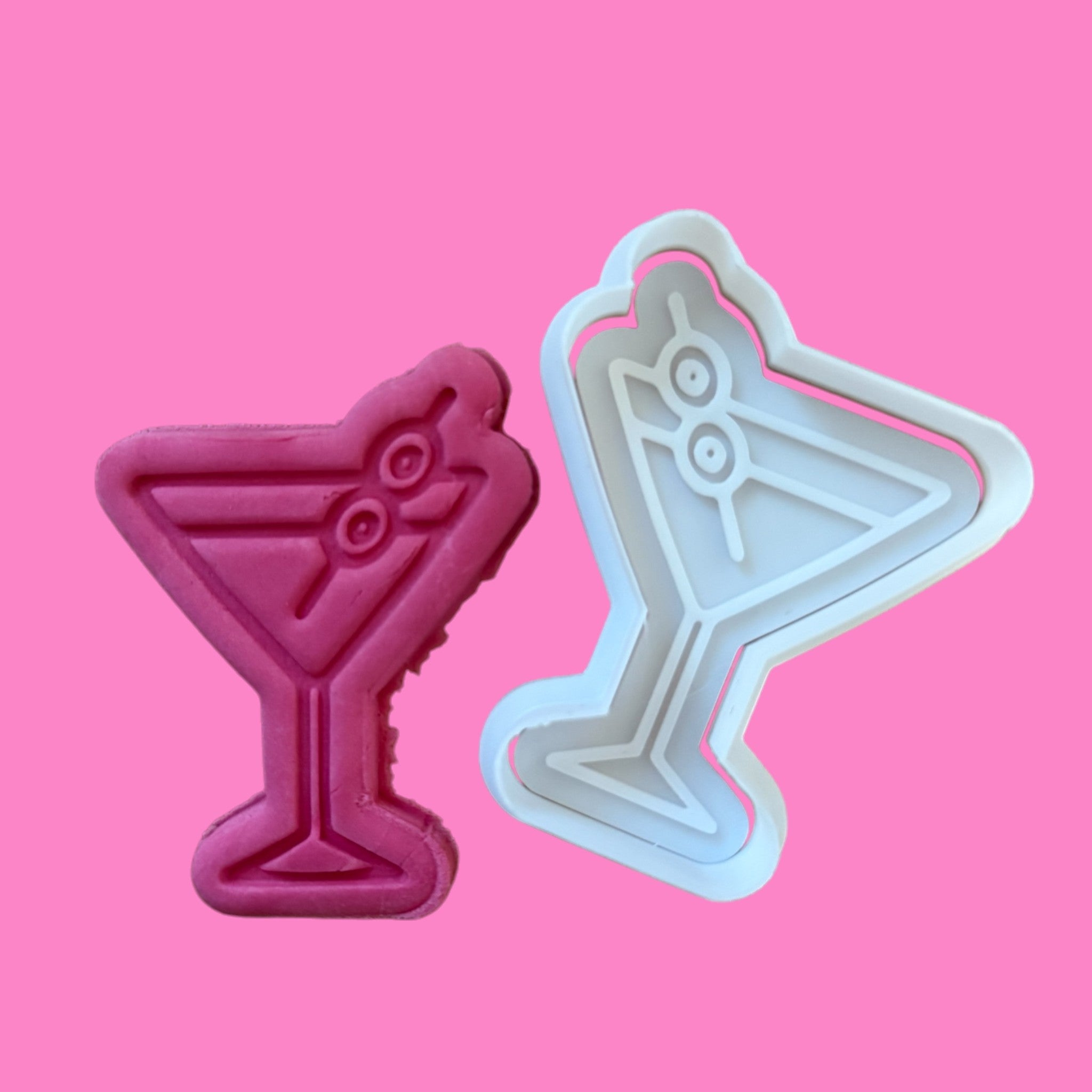 Martini Glass & Olives Cookie Cutter & Embosser – Cocktail Party Baking Set