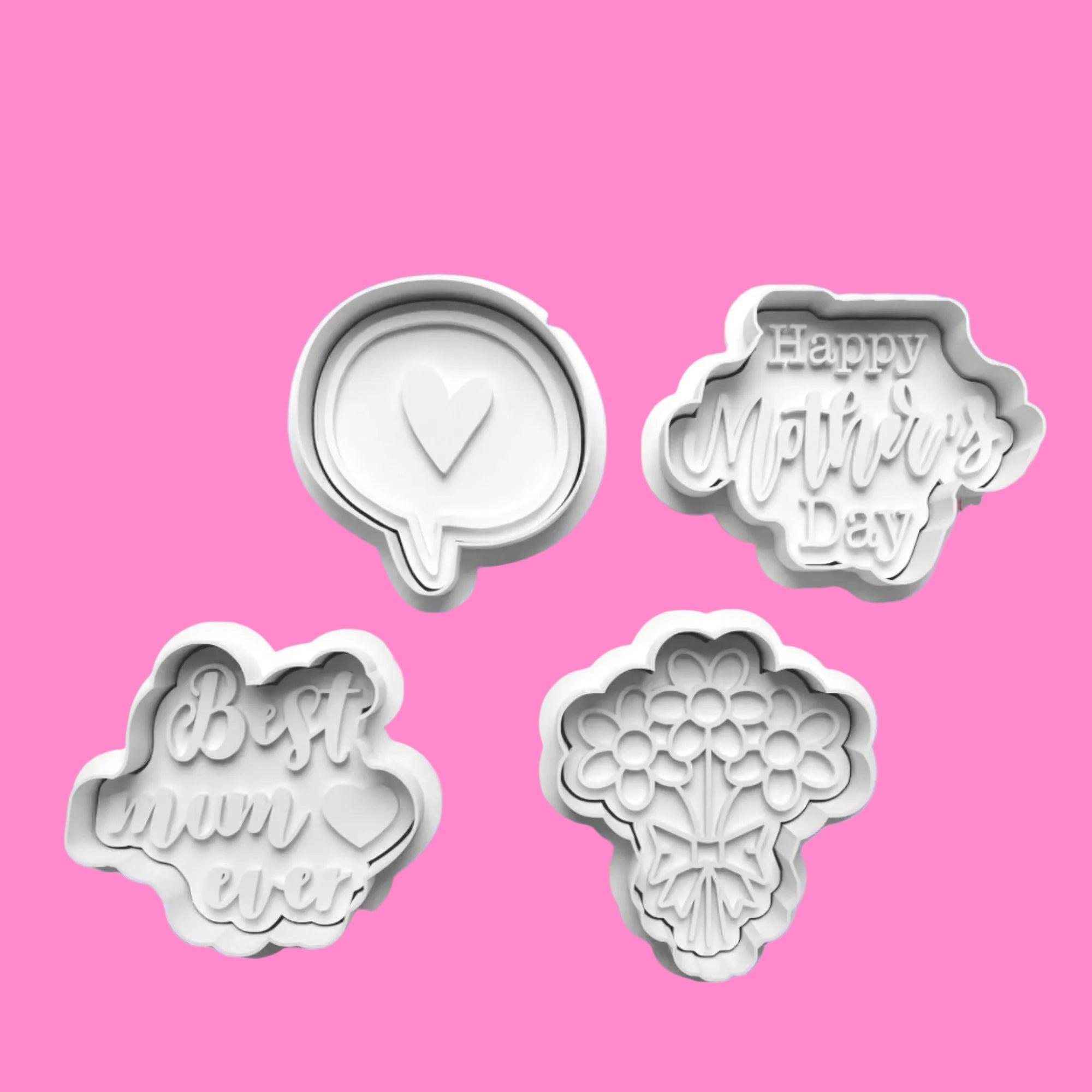 Happy Mothers Day complete Cookie Cutters and Embosser Set..