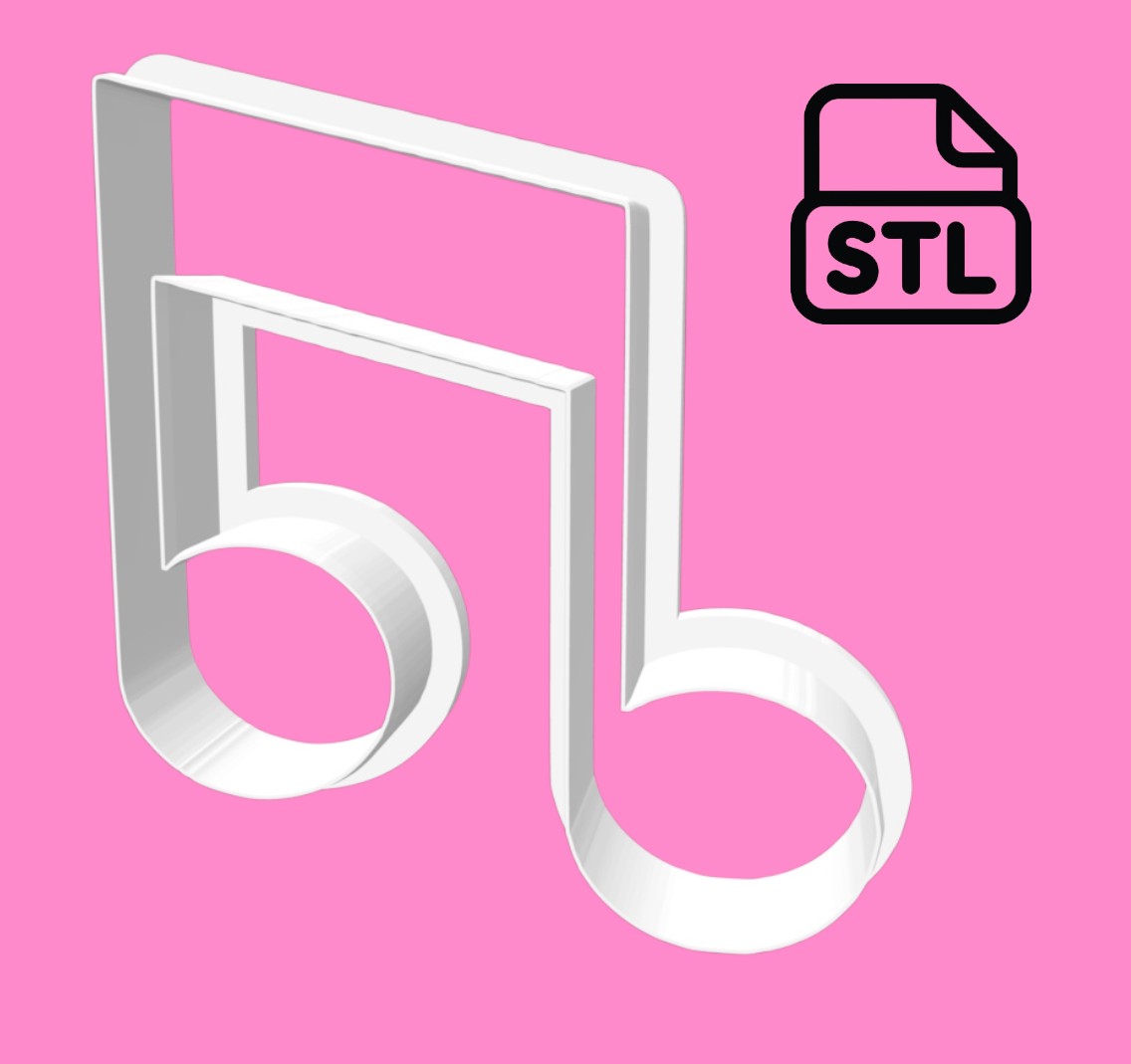 Musical Note Cookie Cutter STL File - Digital Download