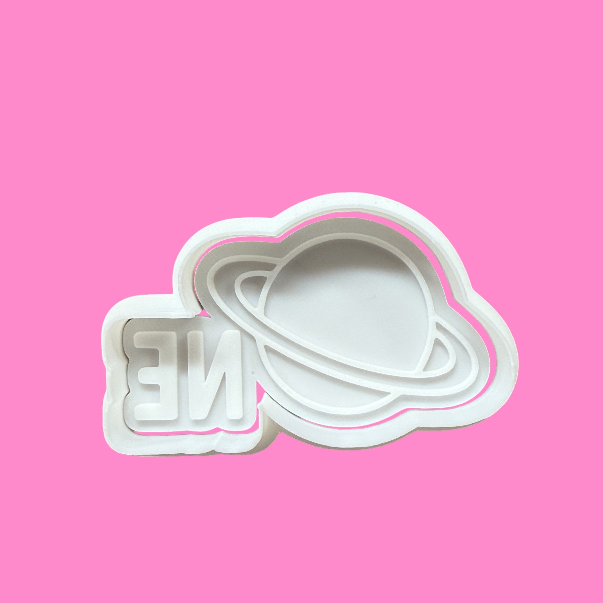 “One” with Saturn Cookie Cutter & Embosser – Space-Themed First Birthday Design