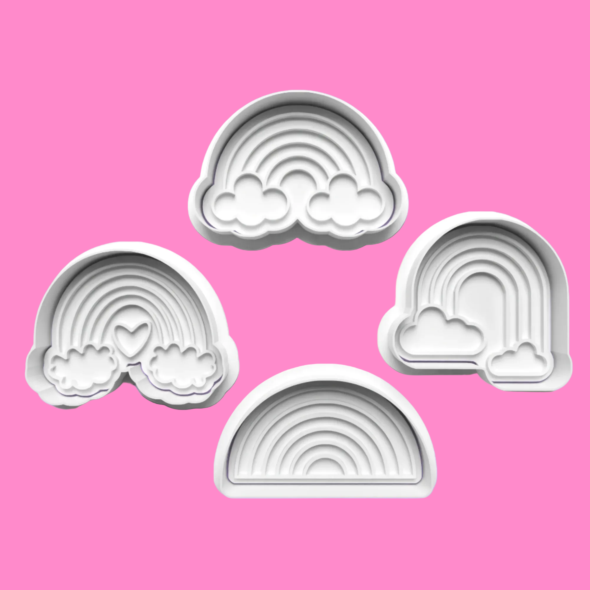 Rainbow Cookie Cutter Set – 4-Piece Colorful Baking Tools.