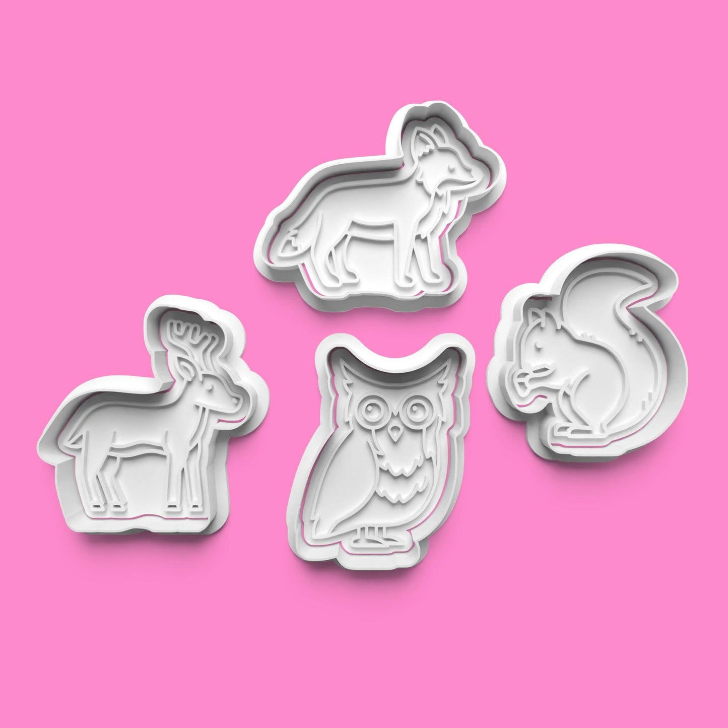 Forest Animals Cookie Cutters & Stamps | Woodland Baking Set | PLA