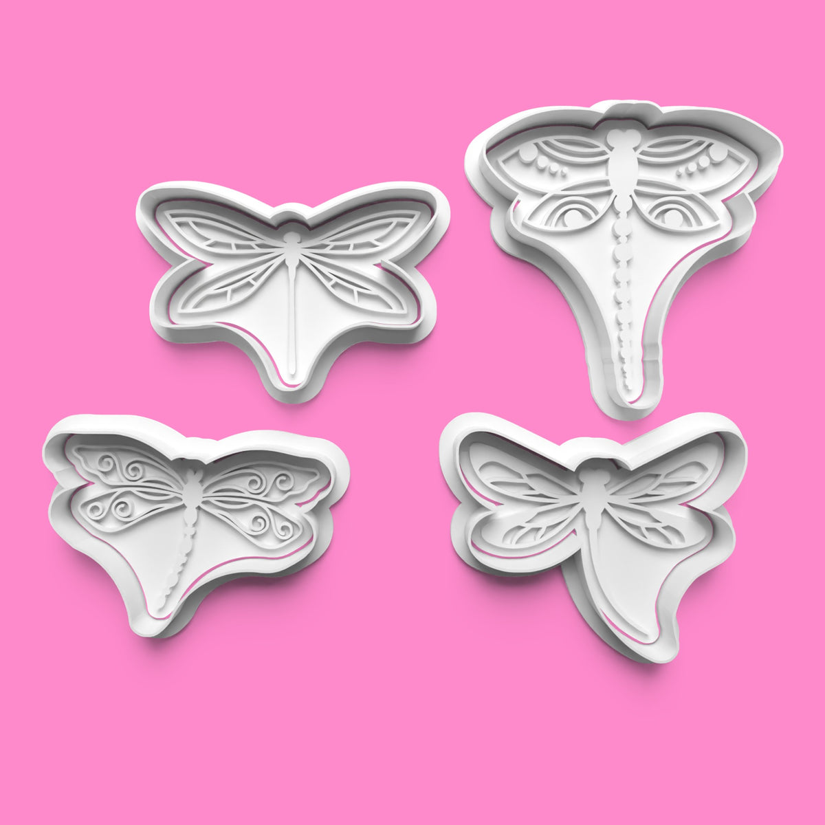 Dragonflies Cookie Cutters & Stamps | Nature-Inspired Baking Set | PLA