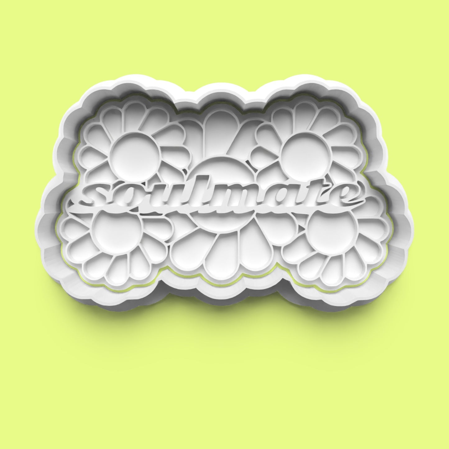 Soulmate Font with Flower Head Cookie Cutter Set – Elegant Typography Baking Tools