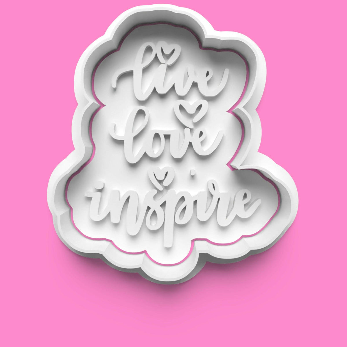 Inspirational Words Cookie Cutter & Stamp Set | 30 Motivational Designs | PLA.