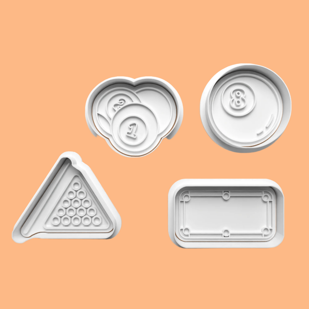 Pool Table Cookie Cutter and Embosser Stamp Set in 7cm or 10cm sizes..