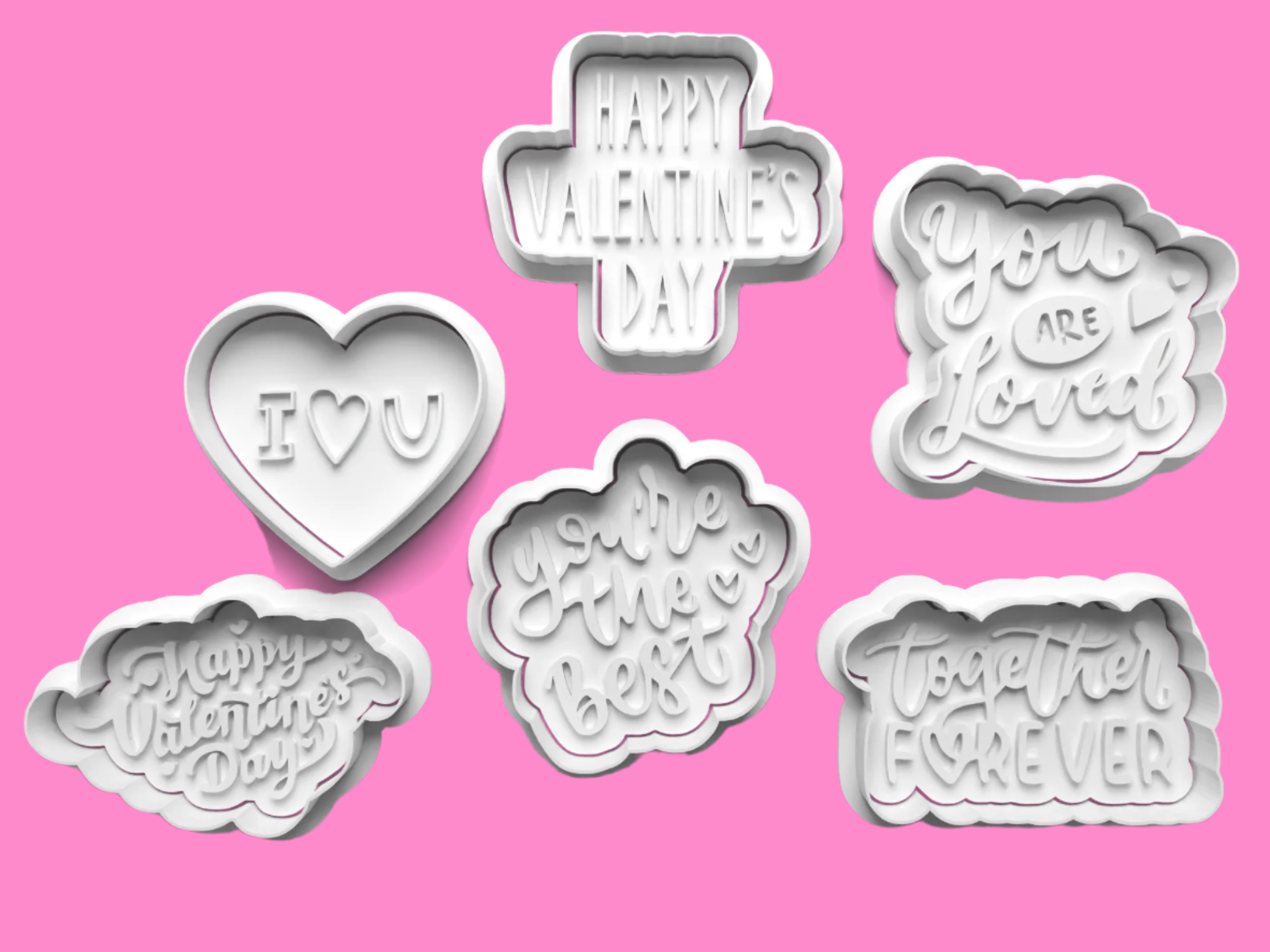 Valentines Day Tell them You Love Them with this complete Cookie Cutter and Embosser Set..