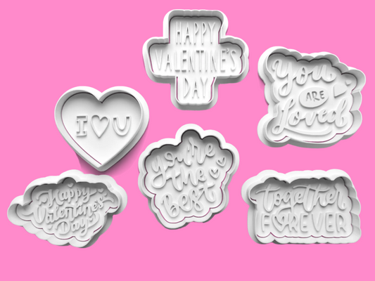 Valentines Day Tell them You Love Them with this complete Cookie Cutter and Embosser Set.