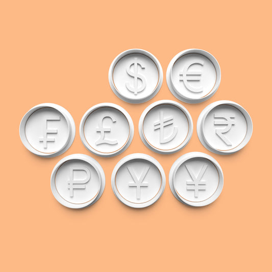 Currency-Themed Cookie Cutter Set – 9-Piece Global Symbols Baking Tools