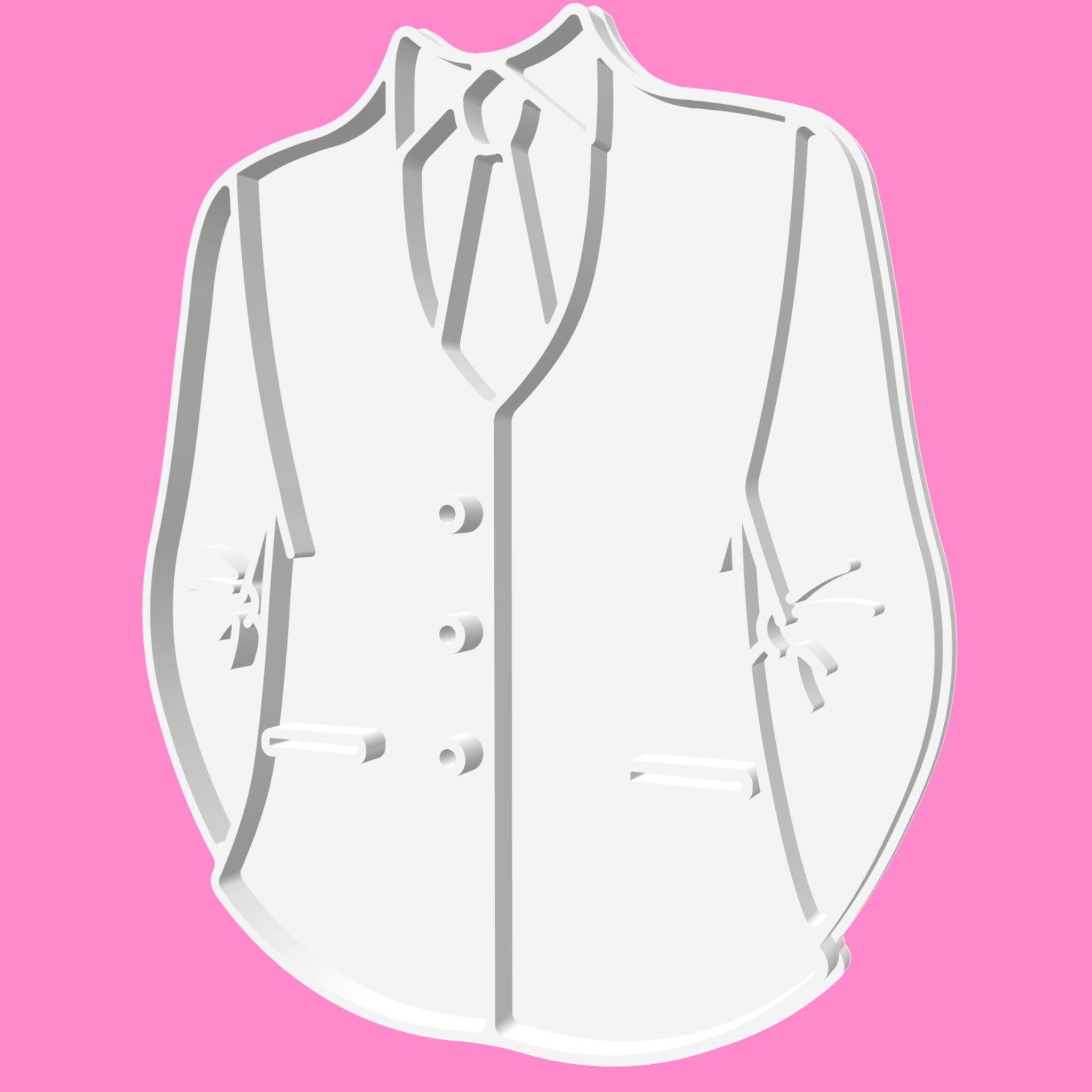 Groom’s Wedding Suit & Tie Cookie Cutter and Stamp Set – Tuxedo Embosser for Marriage & Engagement Favors