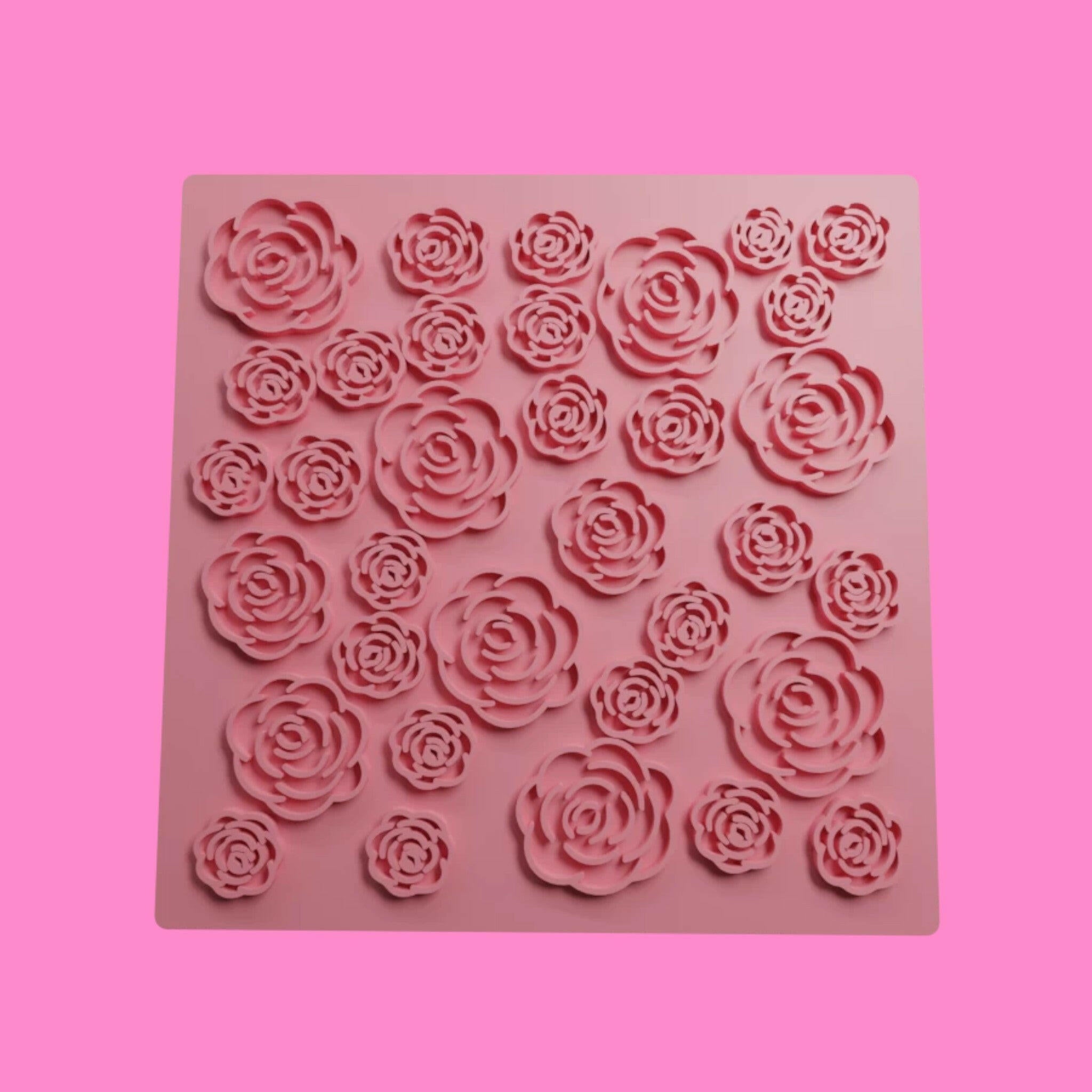 Rose Textured Sheet Embosser | 3D Printed Fondant Tool | PLA