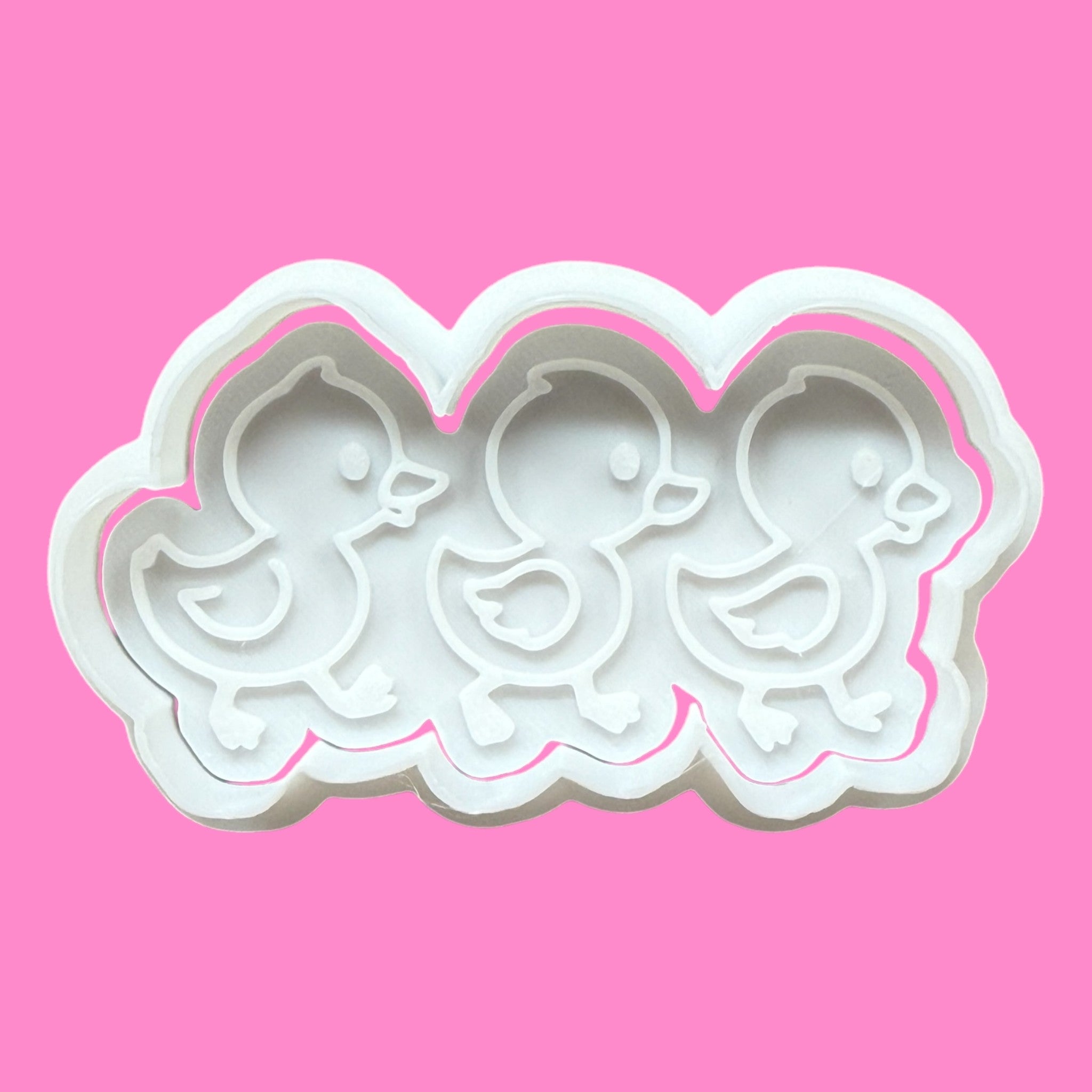 Three Little Chicks Walking Cookie Cutter & Embosser – Cute Spring Baking Design
