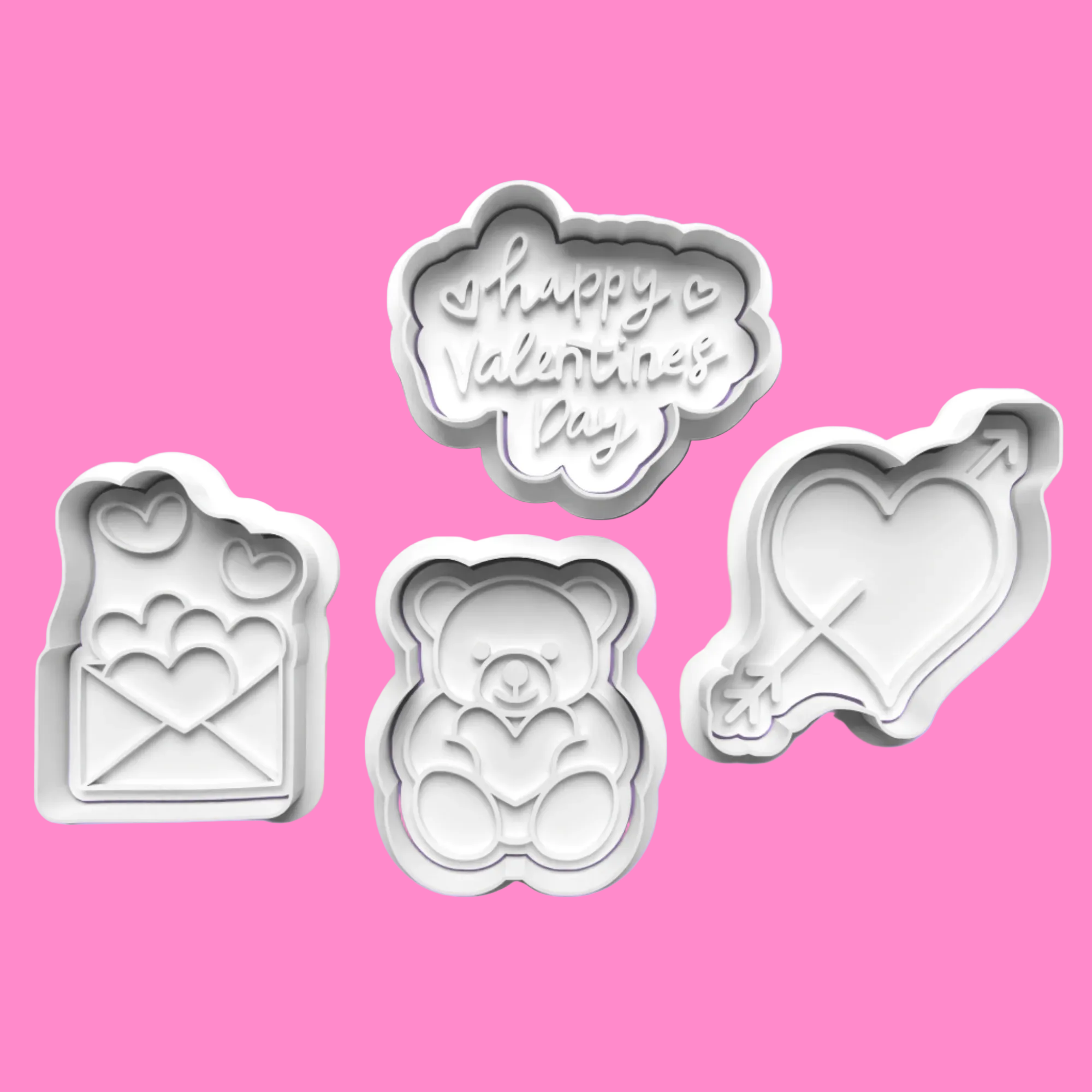 Valentine's Day Cookie Cutter Set – 4-Piece Romantic Baking Tools.