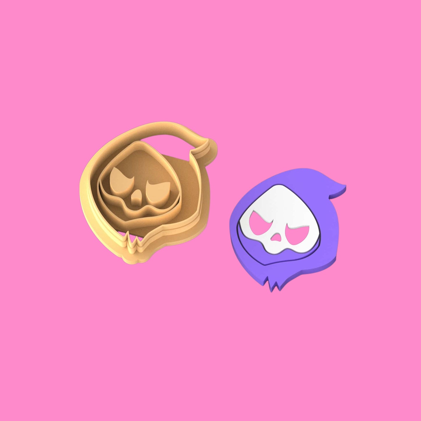 Grim Reaper Clay Cutter – Kawaii Skull Design (25mm–51mm)