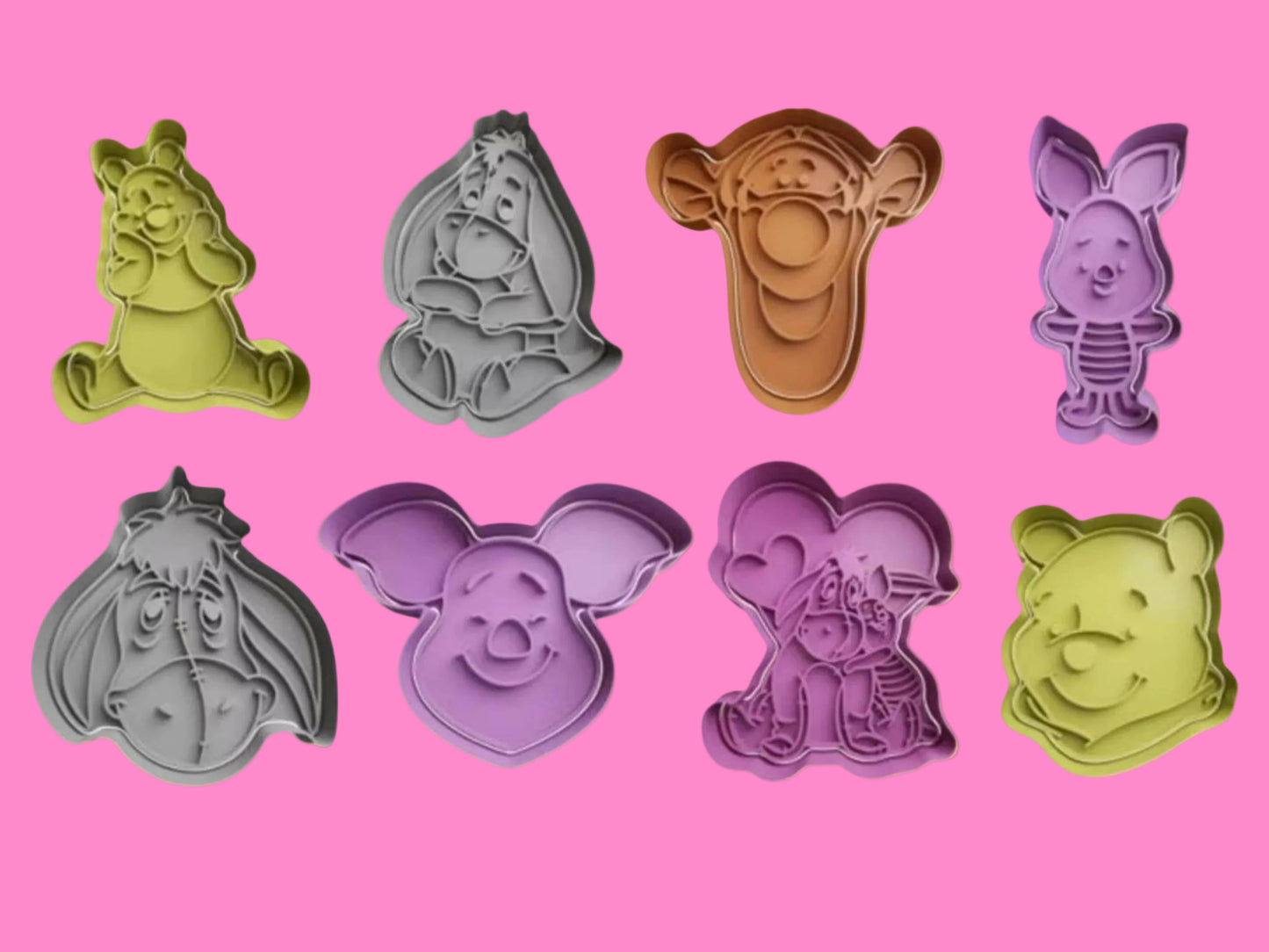 Winnie The Pooh and Friends Cookie Cutter and Embosser Stamp Set of 8.