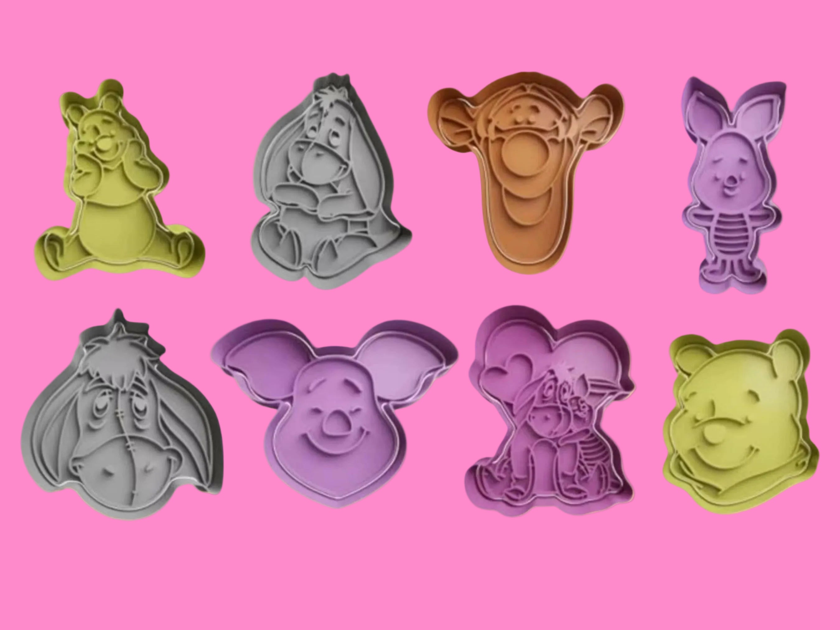 Winnie The Pooh and Friends Cookie Cutter and Embosser Stamp Set of 8.