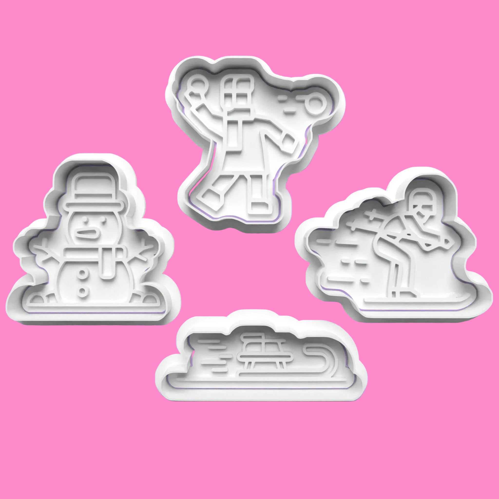 Winter Activities Cookie Cutter Set (4 pcs) | Seasonal Baking Fun | PLA.