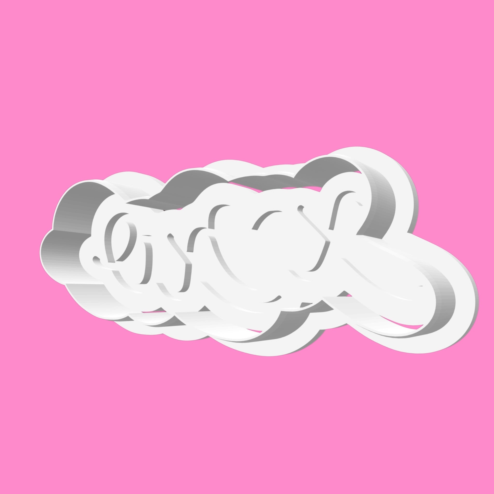 "XOXO" Heart Script Cookie Cutter – Romantic Valentine's Day Baking & Fondant Tool