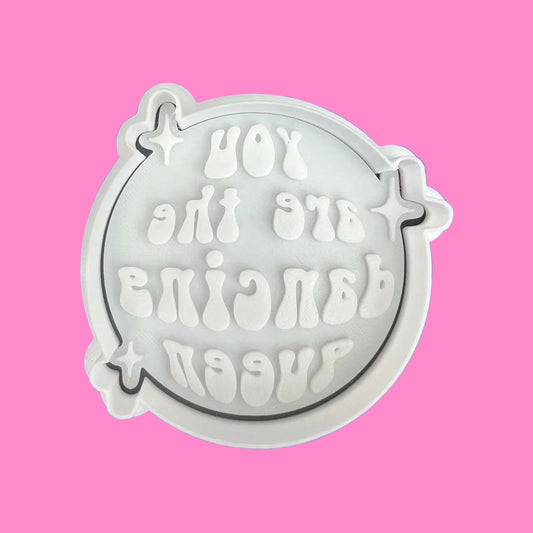 You are the Dancing Queen  Cookie Cutter and  Embosser Set.